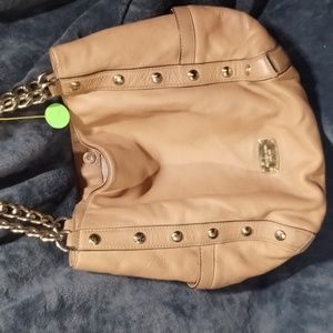Michael Kors Handbag Purse Beige Goldtone Hardware
